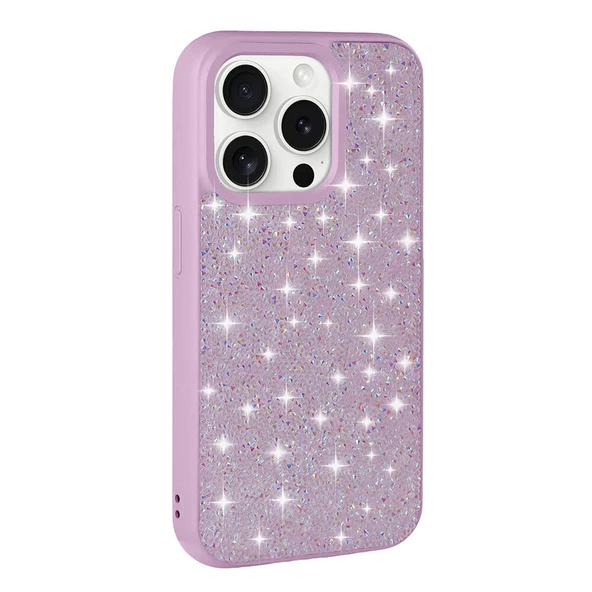 Apple iPhone 15 Pro Kılıf Parlak Taşlı Tasarım Zore Pırlanta Kapak - Resim 5