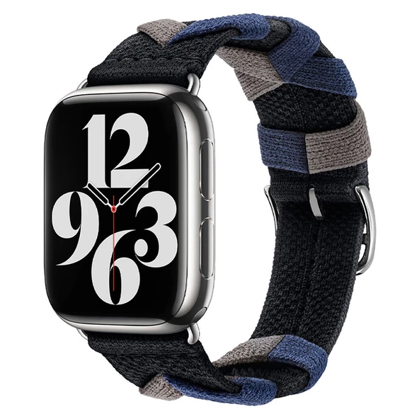 Apple Watch 1 2 3 4 5 6 7 8 9 Se Ultra 49/45/44/42 mm KRD-97 Sarmal Örgü Tasarımlı Kordon