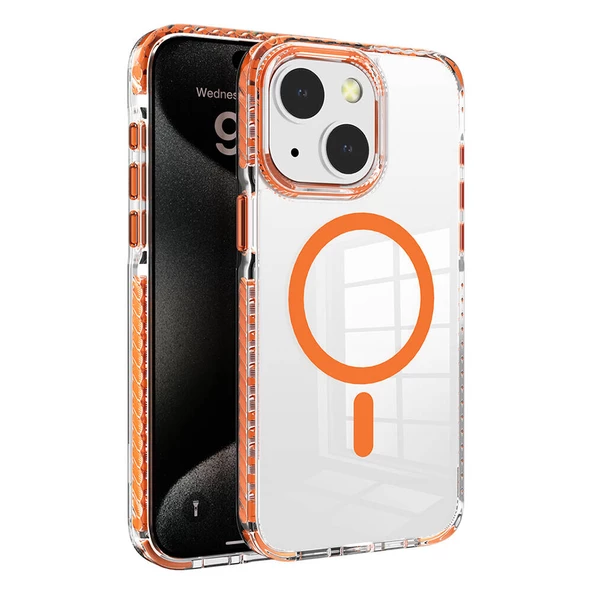 Apple iPhone 15 Kılıf Magsafe Şarj Özellikli Airbagli Takılabilir Askı Aparatlı Zore Nana Kapak - Resim 6