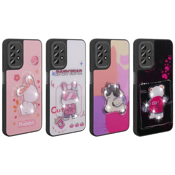 Galaxy A13 4G Kılıf Parlayan Kabartmalı İkonik Figürlü Zore Amas Silikon Kapak - Resim 10