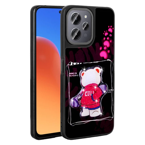 Xiaomi Redmi 12 4G Kılıf Parlayan Kabartmalı İkonik Figürlü Zore Amas Silikon Kapak - 4