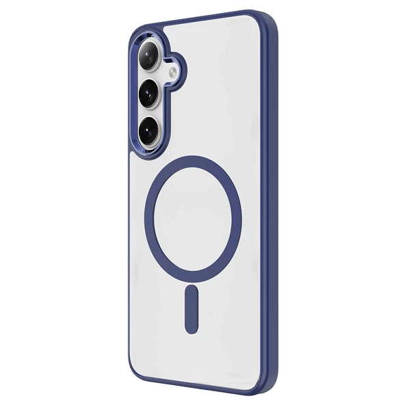 Galaxy S24 Kılıf Magsafe Şarj Özellikli Zore Krom Magsafe Silikon Kapak - Resim 2