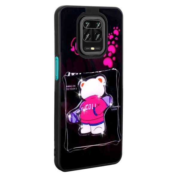 Xiaomi Redmi Note 9S Kılıf Parlayan Kabartmalı İkonik Figürlü Zore Amas Silikon Kapak - Resim 10