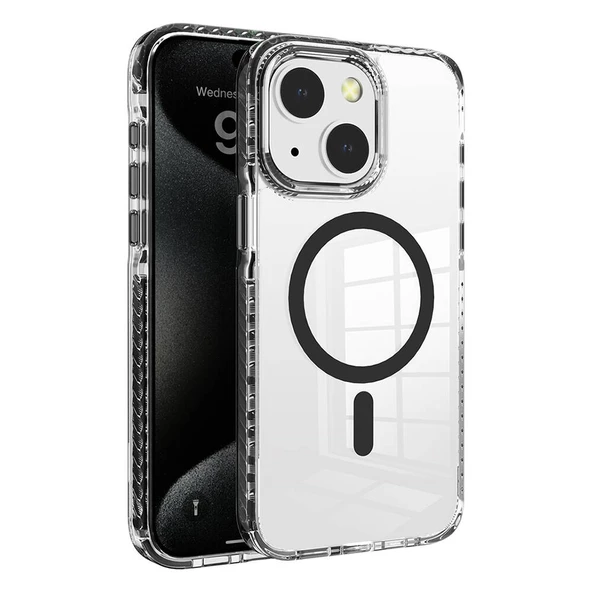 Apple iPhone 15 Kılıf Magsafe Şarj Özellikli Airbagli Takılabilir Askı Aparatlı Zore Nana Kapak - Resim 4