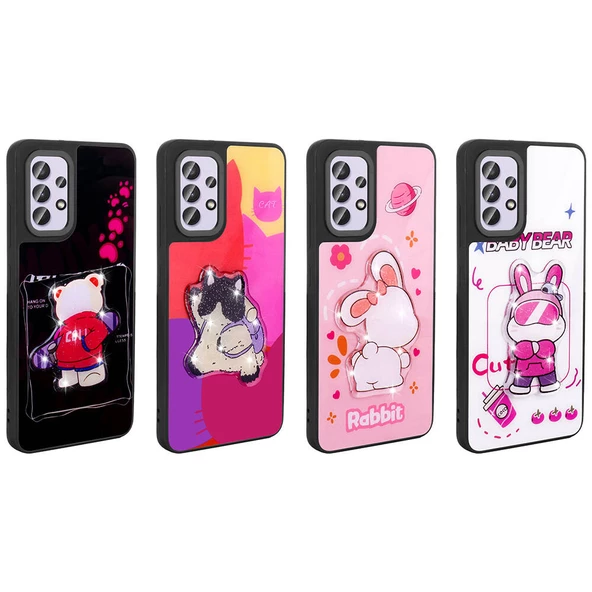 Galaxy A32 4G Kılıf Parlayan Kabartmalı İkonik Figürlü Zore Amas Silikon Kapak - 9