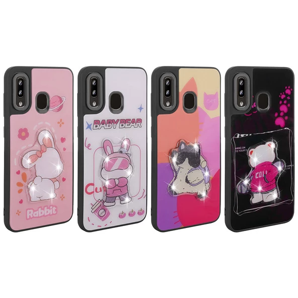 Galaxy A30 Kılıf Parlayan Kabartmalı İkonik Figürlü Zore Amas Silikon Kapak - 5