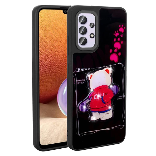 Galaxy A32 4G Kılıf Parlayan Kabartmalı İkonik Figürlü Zore Amas Silikon Kapak - 4