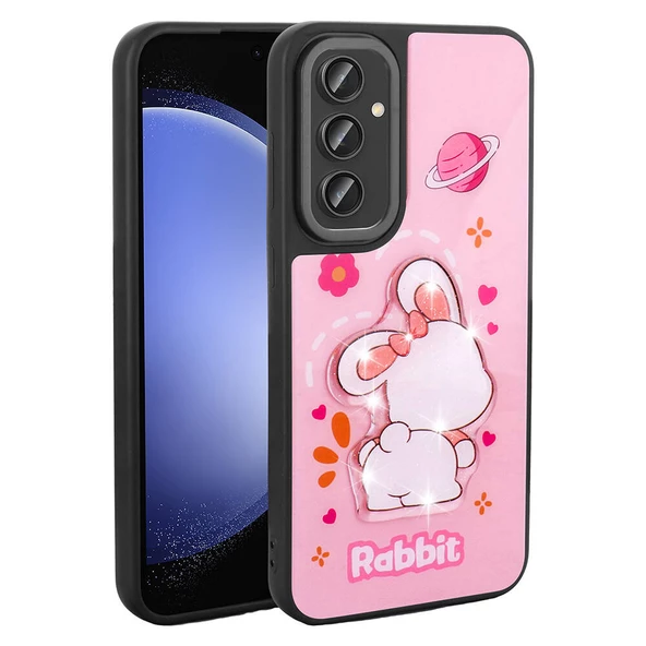 Galaxy S24 Kılıf Parlayan Kabartmalı İkonik Figürlü Zore Amas Silikon Kapak - 3