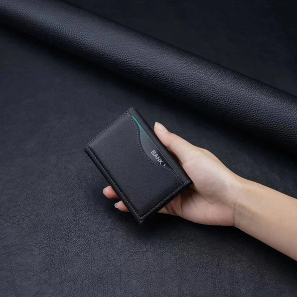 Zore CRD-04 Suni Deri Görünümlü 5 Hazneli Magnetik Kartlık - Resim 6