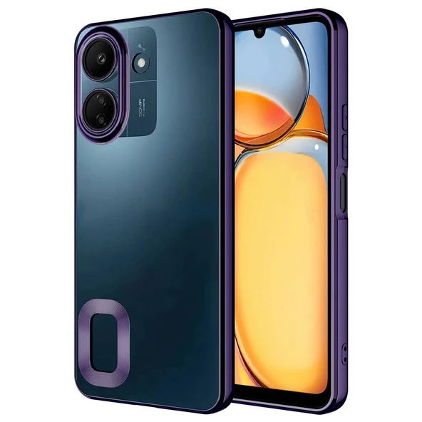 Xiaomi Poco C65 Kılıf Kamera Korumalı Logo Gösteren Zore Omega Kapak - 5