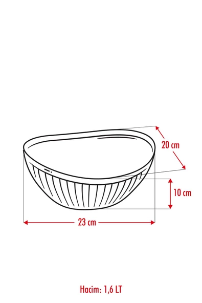 Akrilik Barok Mürdüm Orta Boy Oval Meyve & Salata Kasesi & Karıştırma Kabı / 1,6 Lt  (CAM DEĞİLDİR) - 5