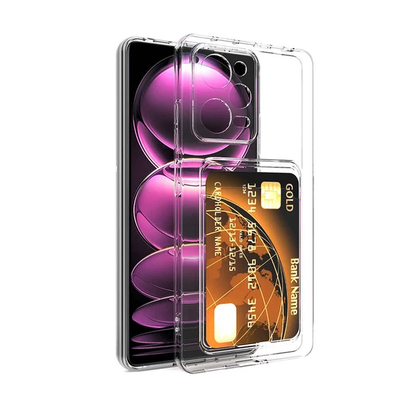 Xiaomi Redmi Note 12 Pro 5G Kılıf Kartlıklı Şeffaf Zore Setra Clear Silikon Kapak - Resim 5