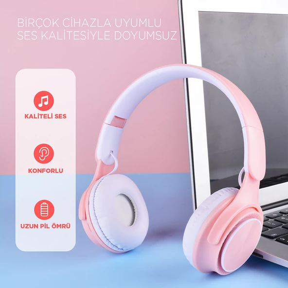 M6 Pro Ayarlanabilir ve Katlanabilir Kulak Üstü Bluetooth Kulaklık - Resim 10