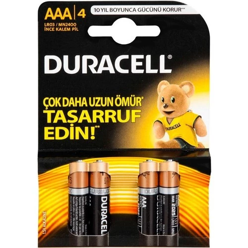 Duracell Alkalin Aaa Ince Kalem Pil 4 Adet Paket