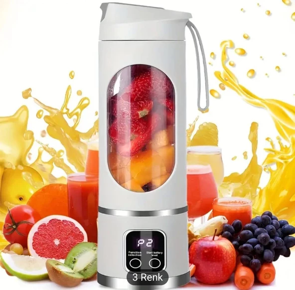 Mini Juıcer, 8 Bıçaklı, USB Şarj Edilebilir Taşınabilir meyve Sıkacagı, Mini Blender, - 2