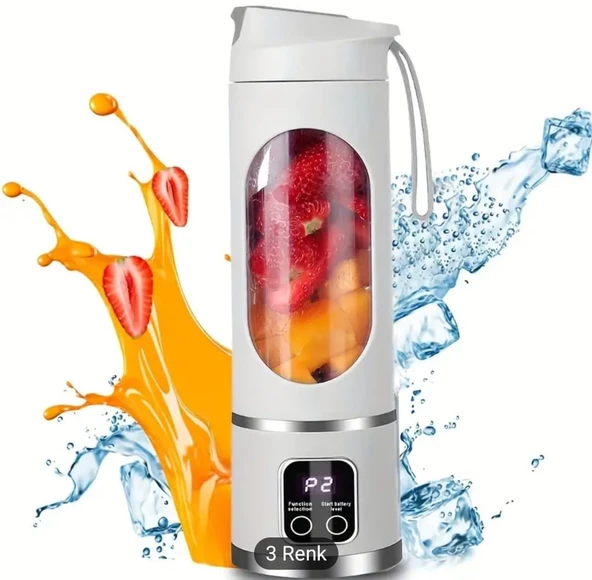 Mini Juıcer, 8 Bıçaklı, USB Şarj Edilebilir Taşınabilir meyve Sıkacagı, Mini Blender,