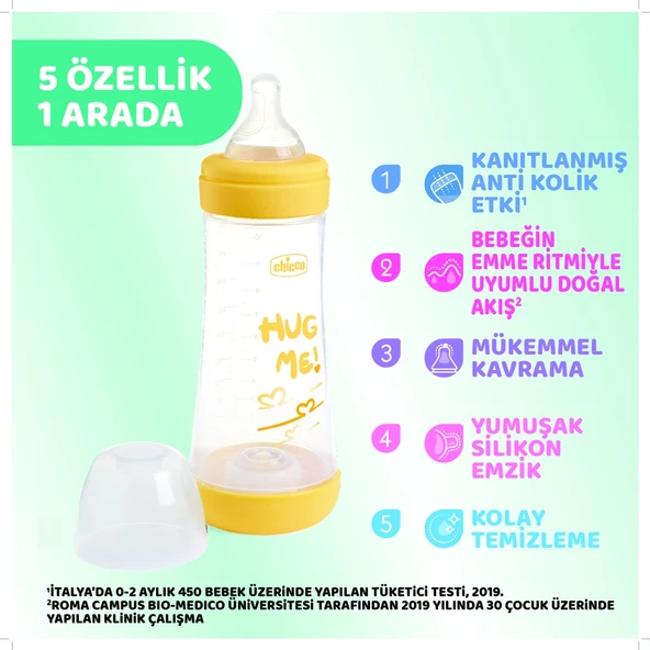 Chicco Perfect 5 Antikolik Biberon PP 300 ml Boy - 3