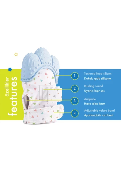 BabyJem Diş Kaşıyıcı Eldiven 526 Mavi - 2