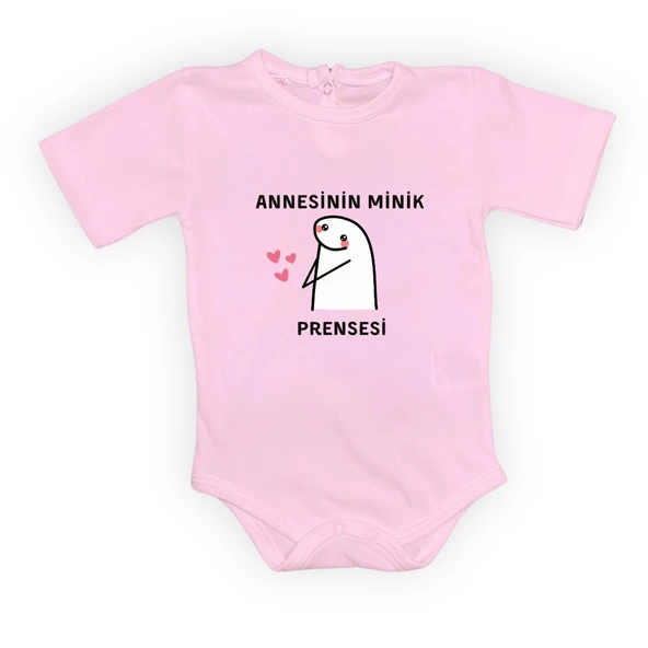 Annesinin Minik Prensesi kalpli Baskılı Bebek Body Zıbın Çıtçıtlı Badi - Resim 9