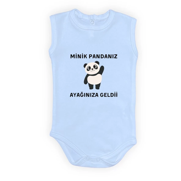 Minik Pandanız Ayağınıza Geldii Baskılı Bebek Body Zıbın Çıtçıtlı Badi - 2