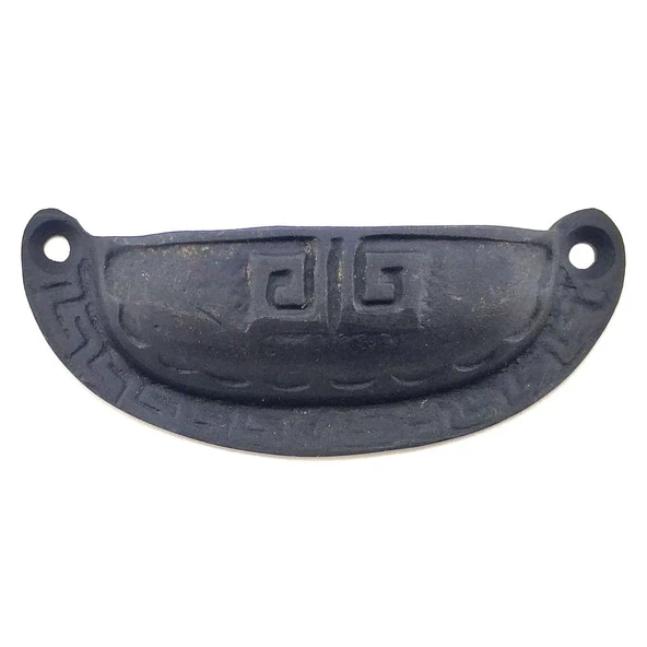 Antika Tarz Dekoratif Pirinç Çizgili Tas Mobilya Kulbu - 37x90 mm, Oksit ürün görseli