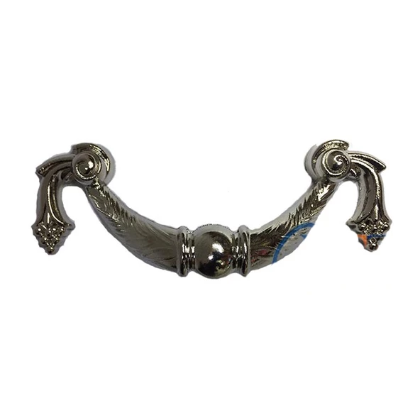 Dekoratif Zamak Üzümlü Kulp - 64mm, Nikel, 1 Adet ürün görseli