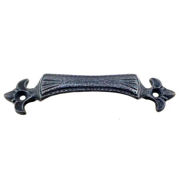 Antika Tarz Dekoratif Pirinç Lale Mobilya Kulbu - 27x115 mm, Oksit