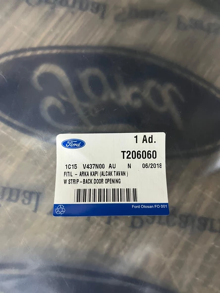 Ford Transit Bagaj Kapağı Fitili Toz Lastiği Tek Kapı Orijinal 2001-2012 - 2