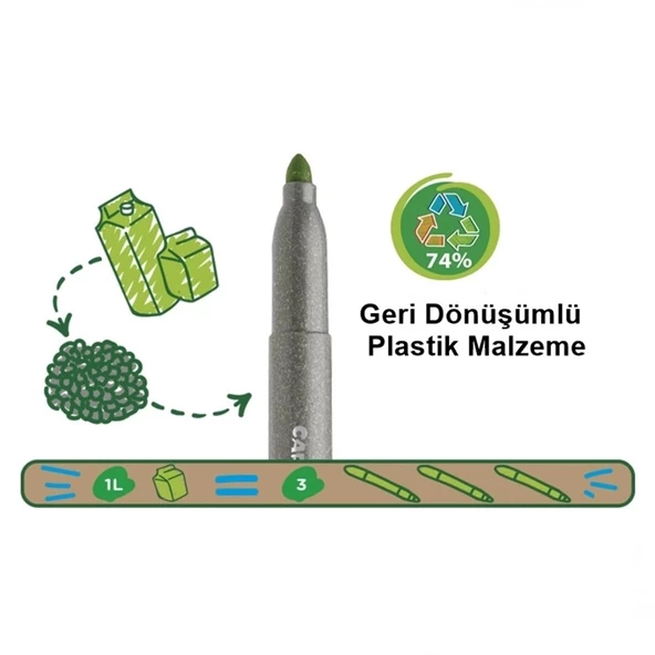 Carioca Eco Family Jumbo Süper Yıkanabilir Keçeli Boya Kalemi 12'Li - 4