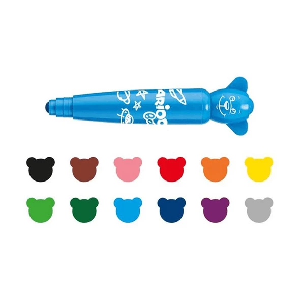 Carioca Teddy Jumbo Bebek Süper Yıkanabilir Keçeli Boya Kalemi 12'Li - 2