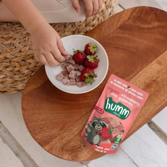 Humm Organik Çilekli Glutensiz Vegan Mini Küpler 30 Gr - 3