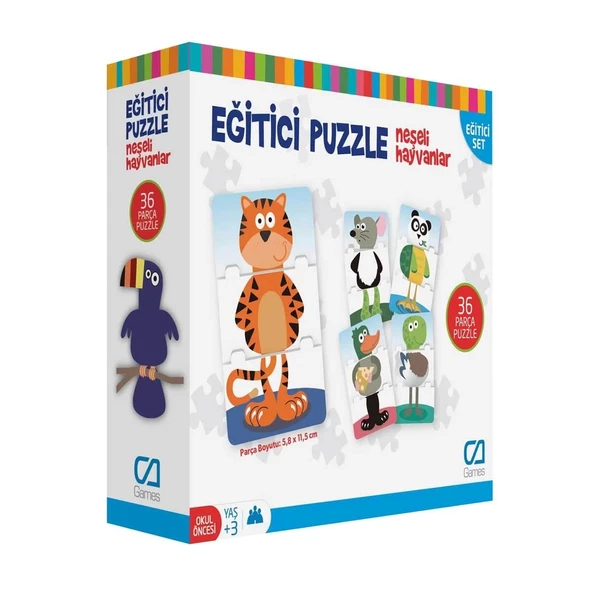 Games Eğitici Puzzle Neşeli Hayvanlar 36 Parça 5028