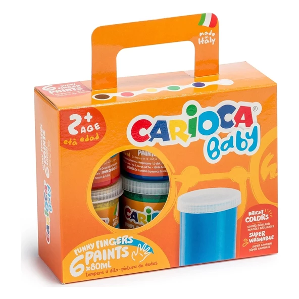 Carioca Bebek Parmak Boyası 6'Lı 6x80 ml Süper Yıkanabilir +2 Yaş - 2
