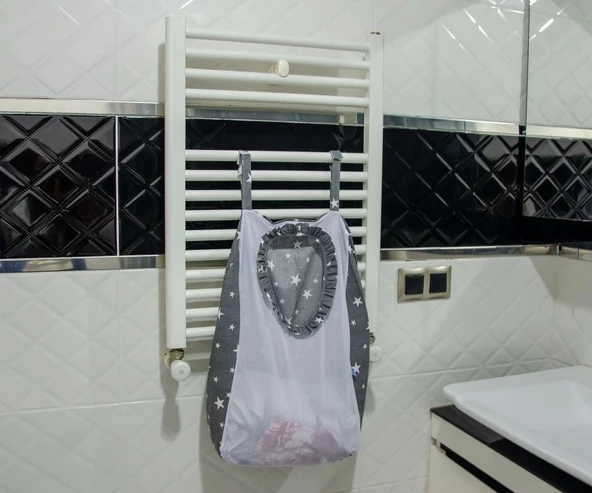 Sevi Bebe Kirli Çamaşır Torbası ART-83 Gri Yıldız - 6