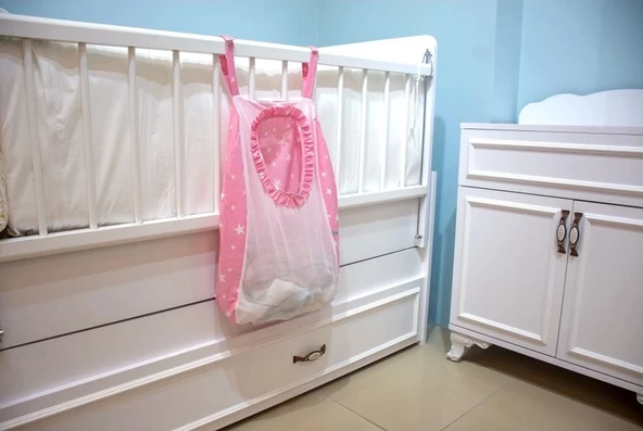 Sevi Bebe Kirli Çamaşır Torbası ART-83 Pembe Yıldız - 5