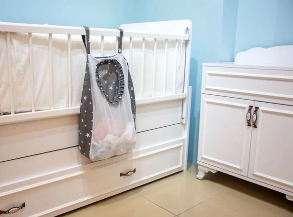 Sevi Bebe Kirli Çamaşır Torbası ART-83 Gri Yıldız - 5