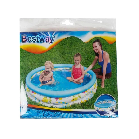Bastway Balık Desenli 3 Bölmeli Havuz 205x25 Cm 51008 - 3