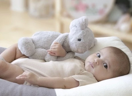 BabyJem Uyku Arkadaşım Oturabilen Tavşan 30 Cm 730 Gri - 3
