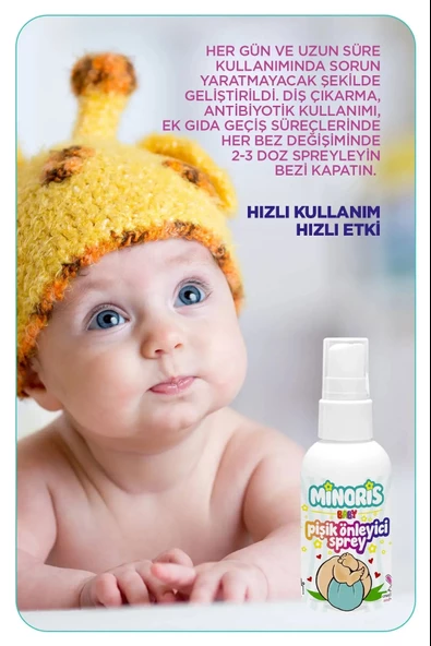 Minoris Baby Organik Pişik Önleyici Sprey 100ml - 3