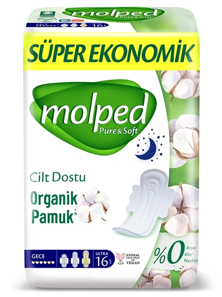 Molped Pure&Soft Gece Ped Süper Eko 16 Adet