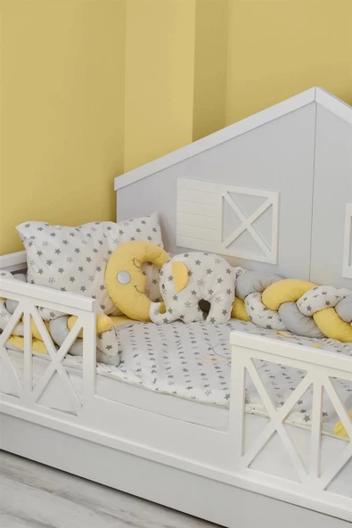 Bibaby Elephant Saç Örgü Montessori Uyku Seti 69113 Sarı