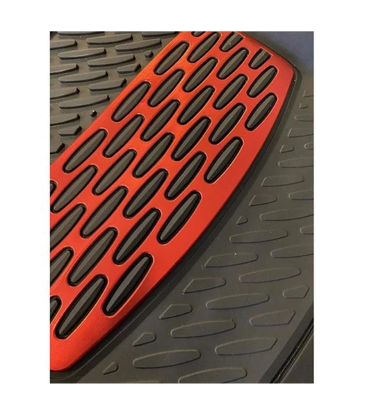 Hyundai Elentra 2008-2012 Uyumlu Ekstra Kanallı Havuzlu Paspas Seti Krom Kırmızı 4D - Resim 4