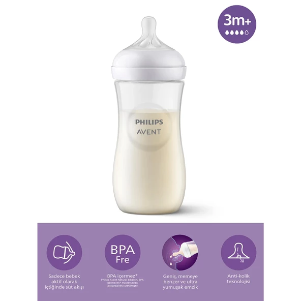 Philips Avent Doğal Tepkili Natural Response PP Biberon 330 ml 3+ Ay