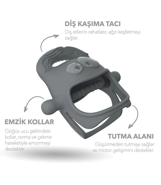 Mochi Diş Kaşıyıcı Gri - 2