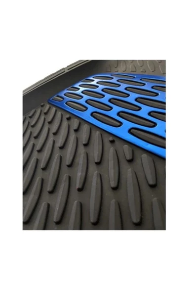 Citroen C4 2011 ve Sonrası Uyumlu Ekstra Kanallı Havuzlu Paspas Seti Krom Mavi 4D - Resim 4