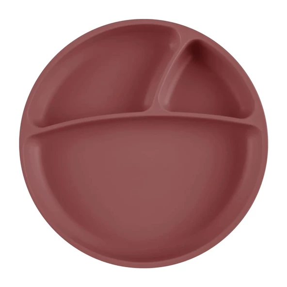 OiOi Porsiyon Vakum Tabanlı Silikon Tabak Velvet Rose