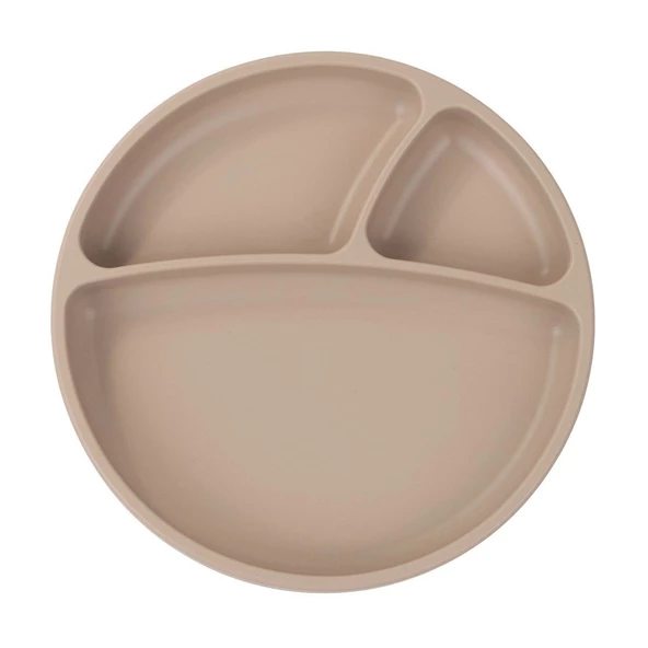 OiOi Porsiyon Vakum Tabanlı Silikon Tabak Bubble Beige