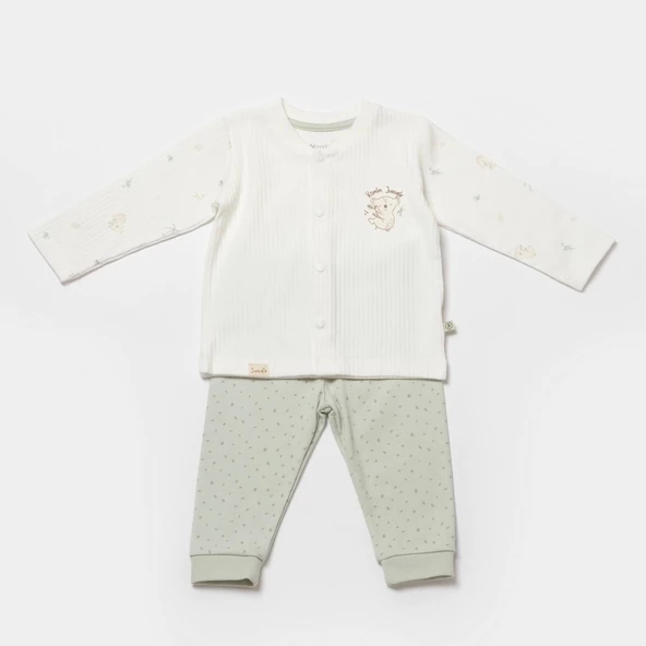 Bibaby Biorganic Koala Jungle Bebek Pijama Takımı 59777 Mint