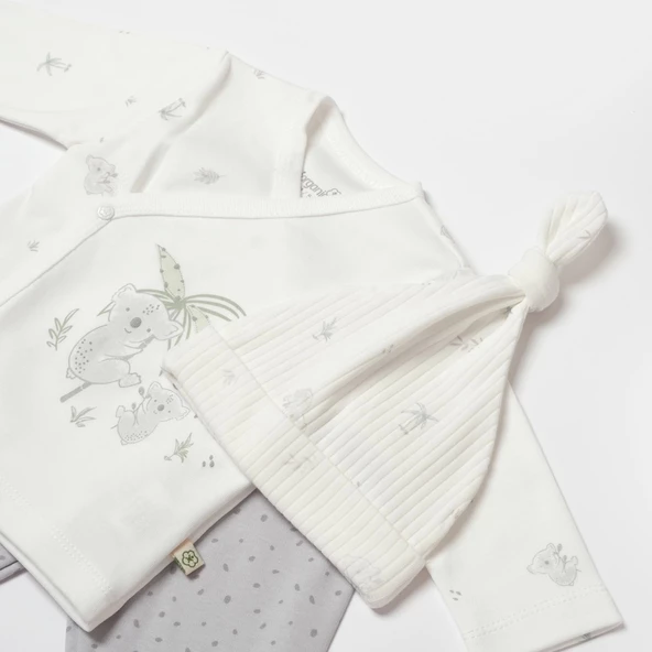 Bibaby Biorganic Koala Jungle 3'Lü Bebek Takım 73315 Gri - 5