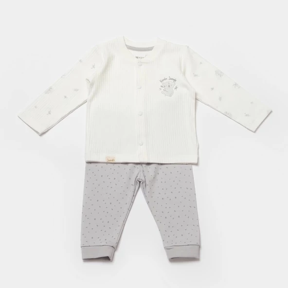 Bibaby Biorganic Koala Jungle Bebek Pijama Takımı 59777 Gri